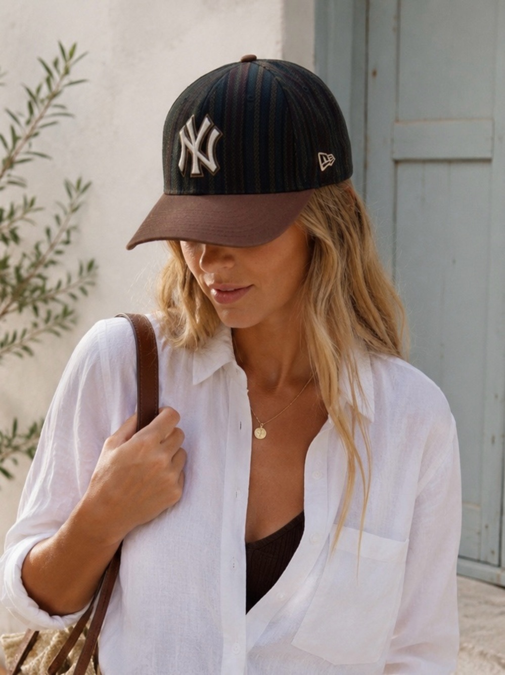 NWT New Era 59FIFTY NY Yankees Pinstripe Herringbone Fitted Cap | Rare 7 1/4